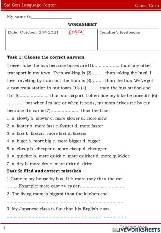 Worksheet corn
