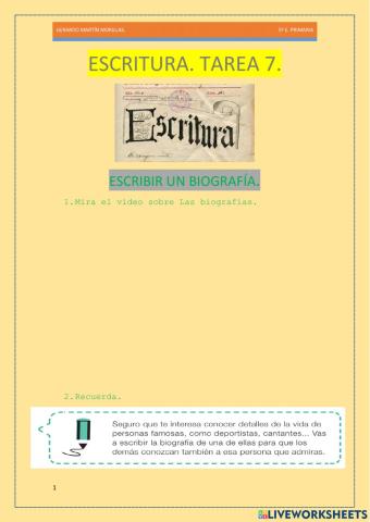 Escritura. Tarea 7.