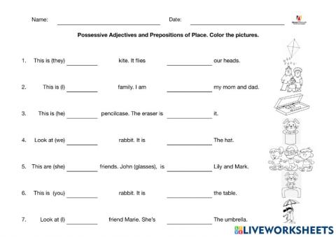 Prepositions of place- possessives
