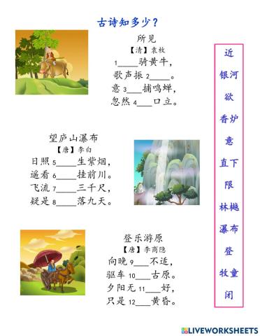 古诗知多少？