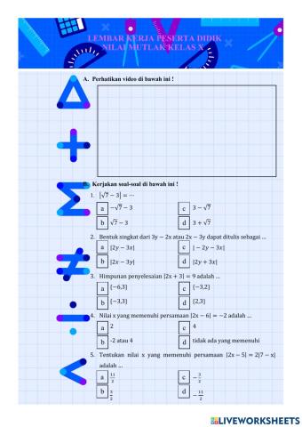 Nilai Mutlak dan Persamaan Nilai Mutlak