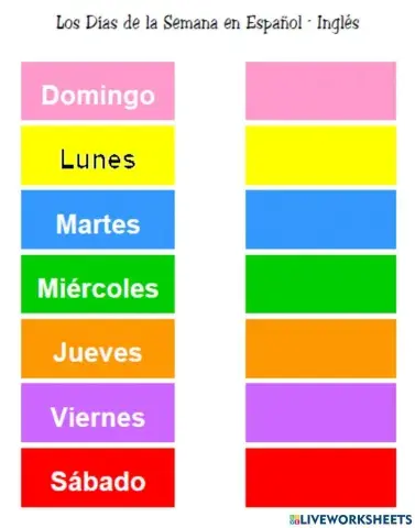 Days of the week Español-Inglés