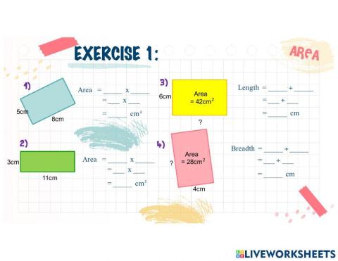 Area of square and rectangle
