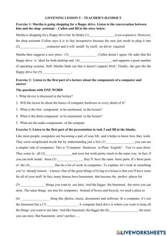 Lesson 5- listening- teacher's handout- dt3