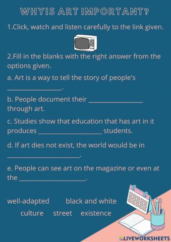 Listening practice - Importance of art