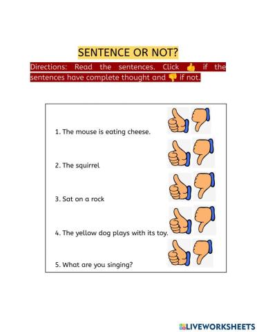 Identifying sentences