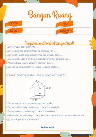 Unsur-unsur bangun ruang