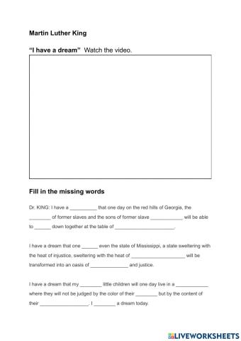 I have a dream -Martin Luther King