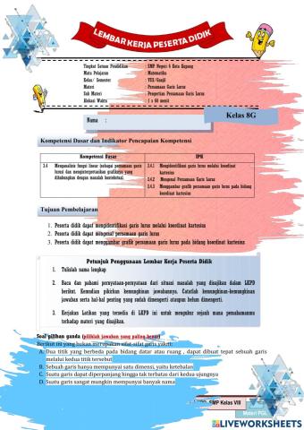 Persamaan Garis Lurus