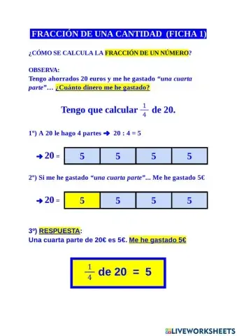 Fracción de un número