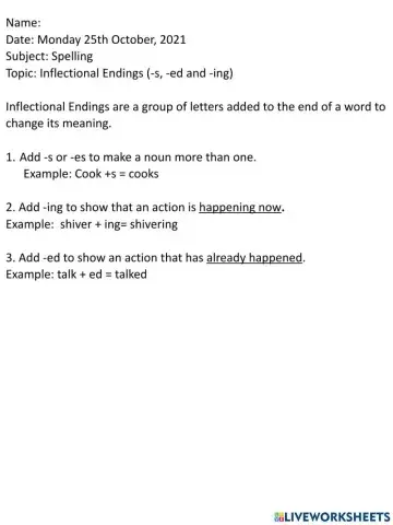 Inflectional Endings