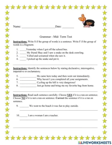 Grammar: Mid Term Test