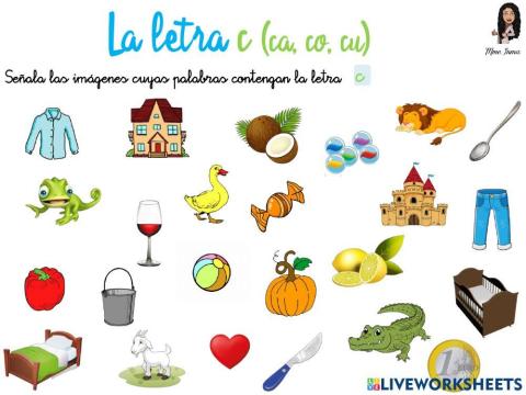 Aprendiendo la letra c + a, o, u