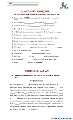 Quantifiers: Some- Any