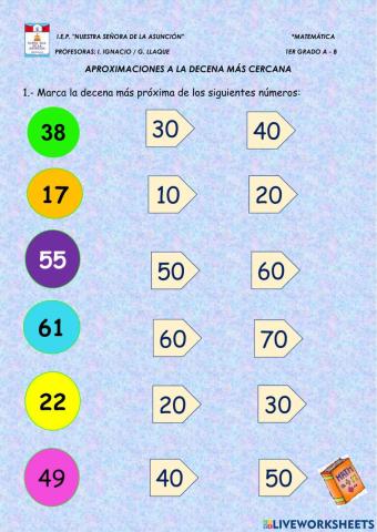 Aproximación a la decena más cercana