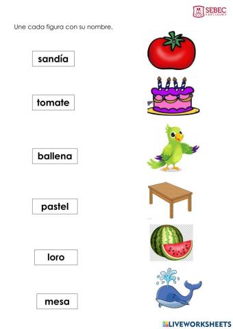 Consonantes m, s, l , p , t, b