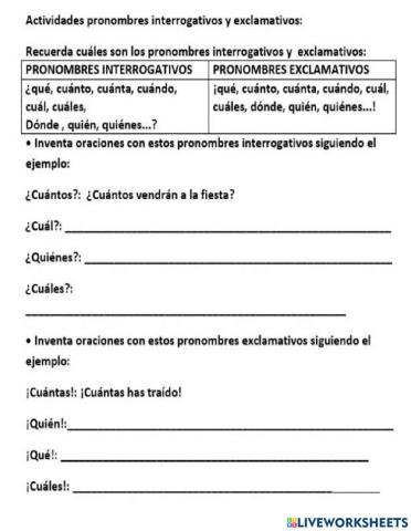 Pronombres interrogativos y exclamativos