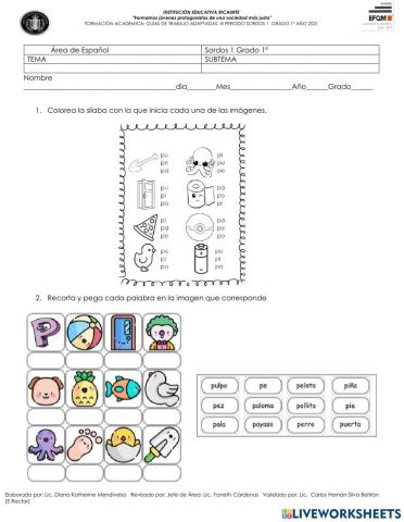 Sílabas pa pe pi po pu