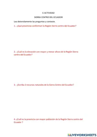 Sierra centro del ecuador