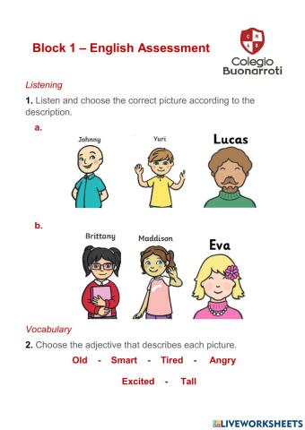 English Assessment - Block 1