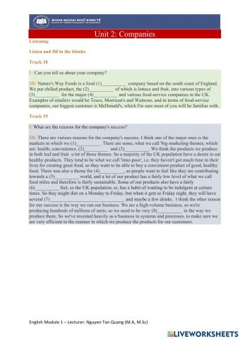 English 1 - Unit 2 - Listening