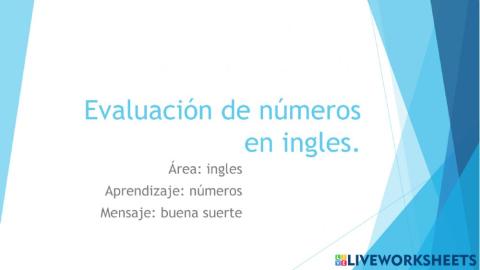 Numeros en ingles