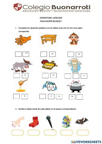 Evaluación bloque 1