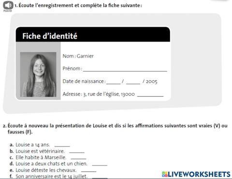 Fiche d'identité