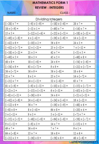 Dividing integers