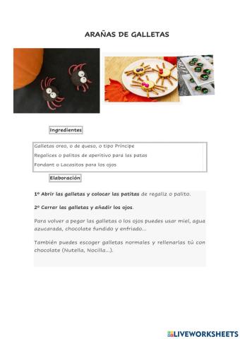 Arañas de galleta