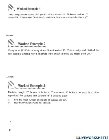 Multiplication and Division Solving Word Problem
