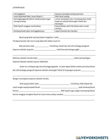 Sejambak Bakti Soalan Nilai