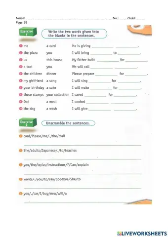 Verbs with two objects