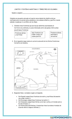 Limites terrestres y maritimitas de Colombia