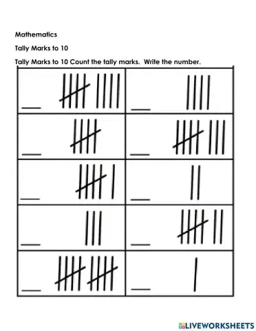 Tally Marks to 10