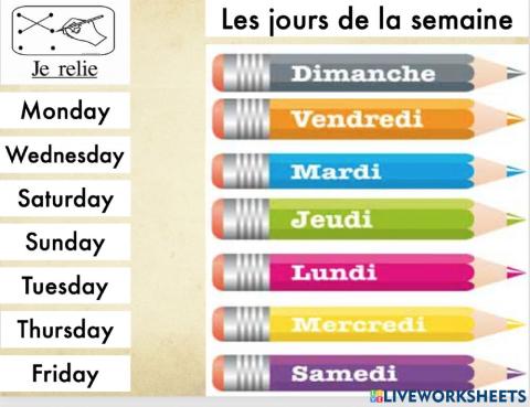 Les jours de la semaine