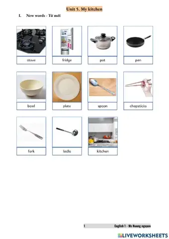 E1U5 My kitchen (Ms Nuong Nguyen)