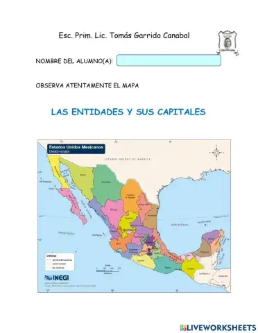 Entidades federativas  y capitales