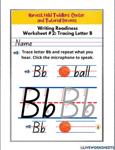 Tracing Letter B