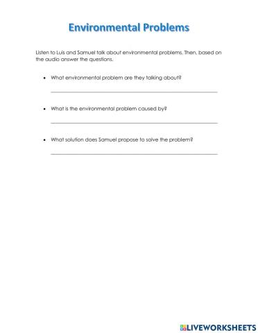 Environmental problems