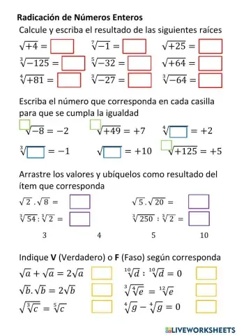 Radicación Números Enteros