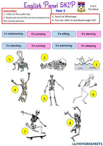 English Year 2-The Robot (Skeleton-Reading Exercise)
