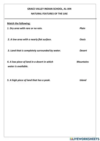 Natural features of uae