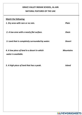 Natural features of uae