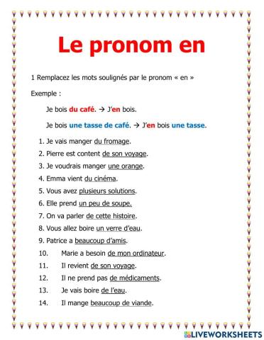 Le pronom en