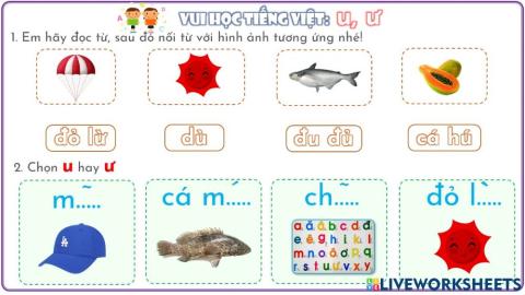 Phiếu ôn tập u, ư