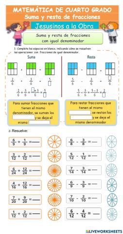 Suma y resta de fracciones
