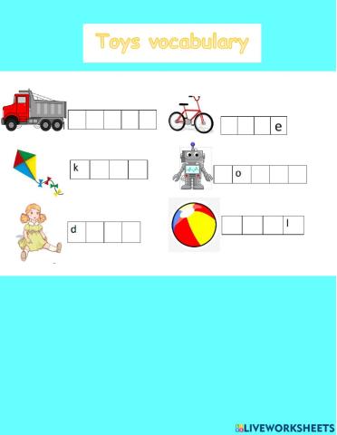TOYS VOCABULARY 