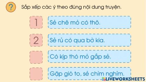 Bài tập sắp xếp nội dung