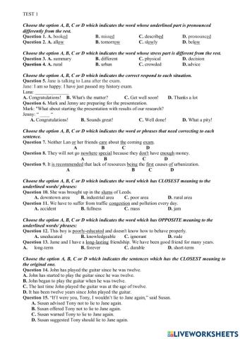 First mid-term test  a - g12